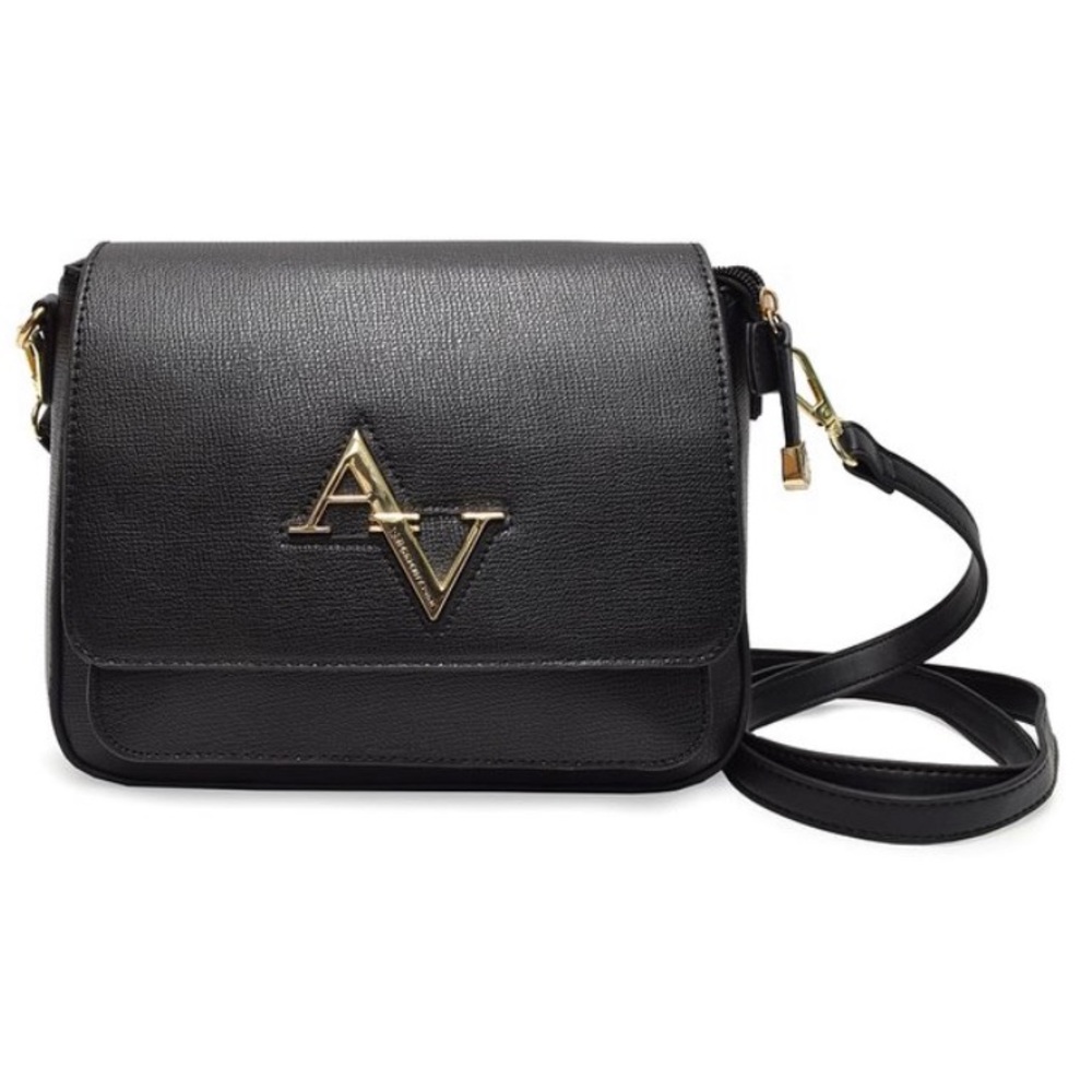 Black Trapunto Crossbody Bag